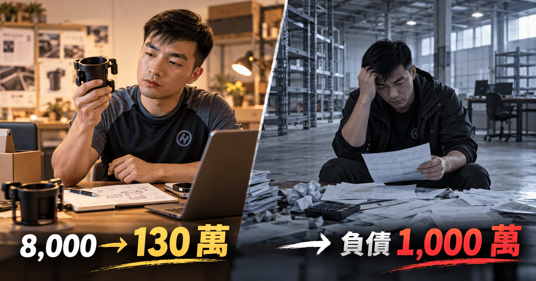 花 8,000 元賺進 130 萬,最後負債千萬——創業者最怕的不是失敗,是僥倖的成功